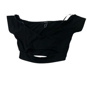Forever 21 Black Off-Shoulder Crop Top